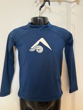 Kanu Surf Navy Blue Long-Sleeve Rash Guard Swim Top NWT